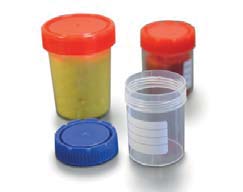 SKS Science Products - Sample Containers, Tamper Evident PP Specimen  Containers w/ PE Closures W/ Locking Ring